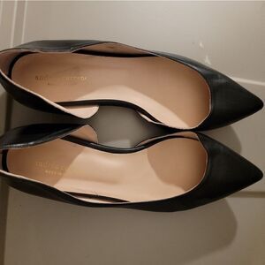 Andrea Carrona Black leather Flats shoes Size 40 1/2 Made in Italy comfortable